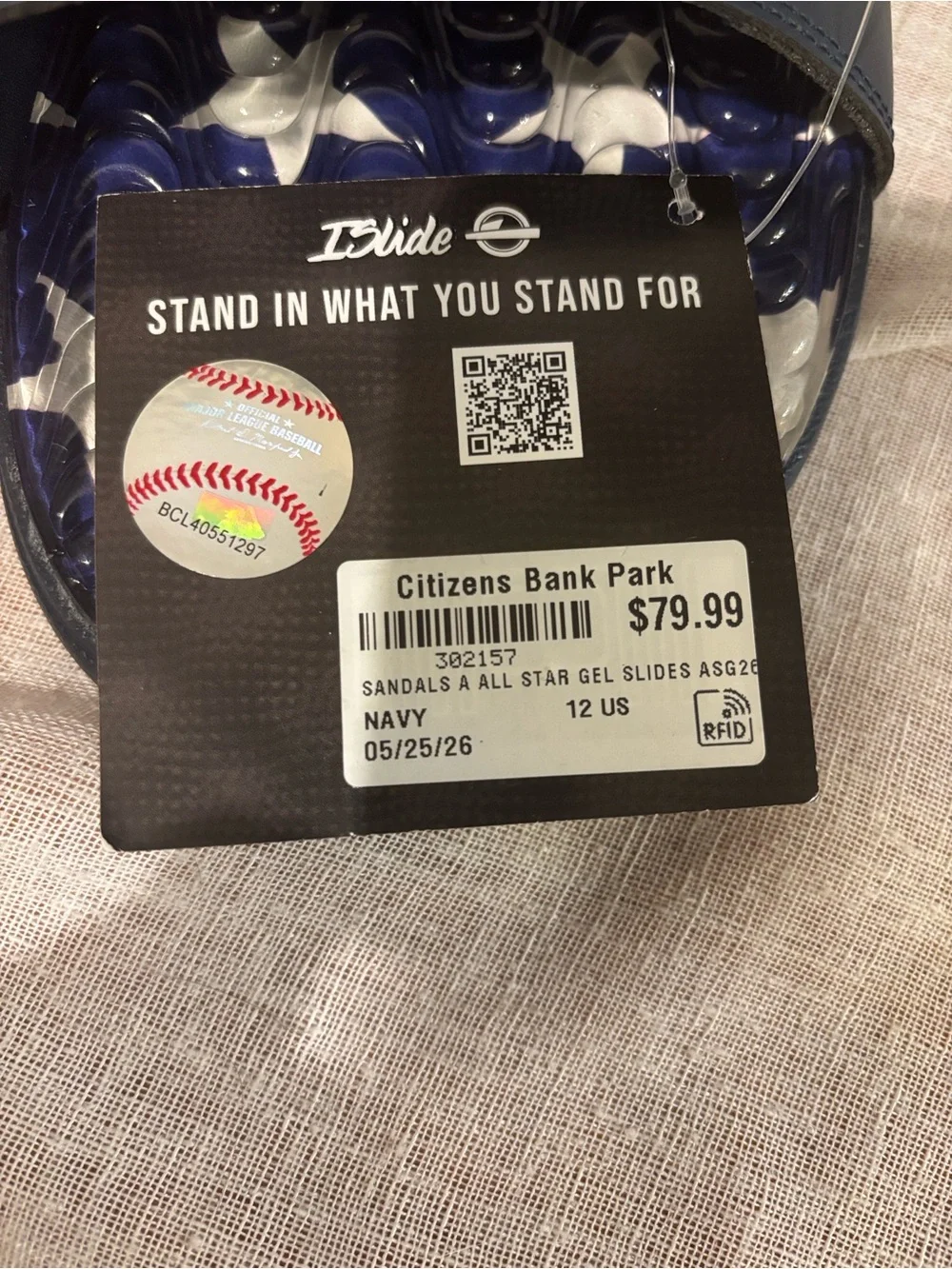 Citizens Bank Park Navy Gel Slide Sandals by